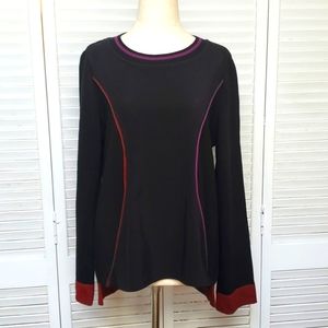 GASPARI Maryse Roye Designer Size P/S Mixed Knit Crew Neck Pullover Swea…